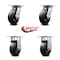 Service Caster 6 Inch Rubber on Steel Caster Set with Roller Bearings 2 Swivel 2 Rigid SCC SCC-35S620-RSR-2-R-2 - alternate 5